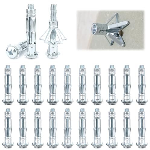 20 Pièces Chevilles Métalliques, M8 x 52 mm Chevilles Métalliques à Expansion avec Vis, Chevilles Métalliques Galvanisées, Chevilles Métalliques Métal Galvanisé, pour Plaques de Plâtre Brique Creuse