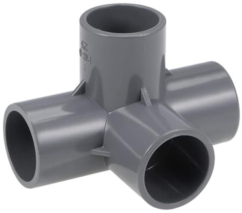 TOP-VIGOR 5 conectores de tubería de PVC de 4 vías, conectores de esquina en T de 25 mm, empalmes de tubo deslizante de 4 vías, conector de ángulo recto para conexión de tubería de agua de jardín