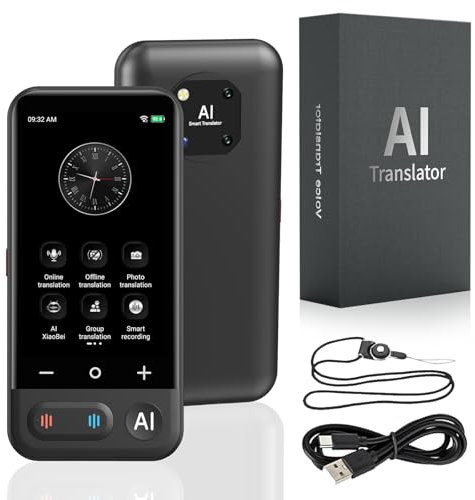 Sprachübersetzer Gerät, Translator Sofortübersetzer kein WLAN, ChatGpt AI Übersetzungsgerät mit Sprachausgabe, Sprachübersetzer Offline (Z16)