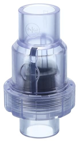QUARKZMAN UPVC backventil, 25 mm ID enstaka fackverk backventil lämplig för 3/4 tum OD rör DN20 slip Swing backflödesförebyggande, transparent