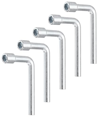 QUARKZMAN 5pcs Llave De Vaso Hexagonal En Forma De L 6mm Métrica De Acero Al Carbono De Un Solo Extremo Para Reparaciones Generales Mantenimiento De Bicicletas Automóviles Y Proyectos DIY