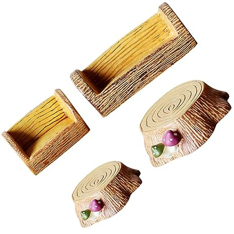 Kisangel 1 Set Miniature Sgabello Stump Decorativo per Miniatura Accessori per Creare Scene Lifelike e Unici