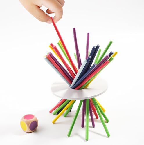 Noaxylic 1 Set Balancierstäbe Kinder, Balancierstäbe Spielzeug, Bunt Balance Spielzeug Holz, Kleinkind Feinmotorik Spiel und Zählspielzeug, Montessori für Pädagogisches, für Kinder ab 1 Jahr