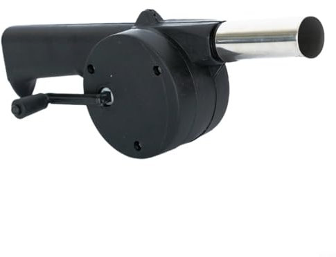 Alanmoship Souffleur manuel pour barbecue - Pompe à air - Allume-feu à charbon - Soufflet - Pour camping, pique-nique, barbecue - Outil portable - Fonctionnement manuel - Noir - 25 x 10 x 5 cm