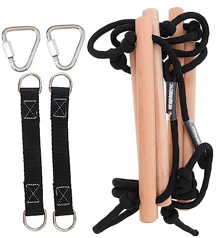 PartyKindom Scala Corda Per Ragazzo Scala in Legno e Poliestere Resistente Giocattolo Per Arrampicata All Installare Usare Per Sviluppare Capacità Fisiche