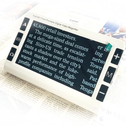 SgyGlyn Lente d'Ingrandimento Digitale da 7 Pollici, ausilio visivo elettronico ad Alta Definizione, 19 modalità Colore, Lente d'Ingrandimento Digitale, per Anziani, ipovedenti