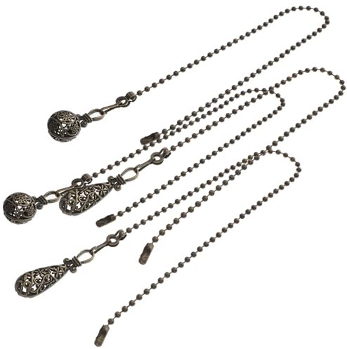 LABRIMP 4 pièces Lot de Chaînes de Traction pour Ventilateur de Plafond Rétro Éxtenseur Décoratif pour Ampoule et Lampe de Bureau Accessoire Pratique et Élégant