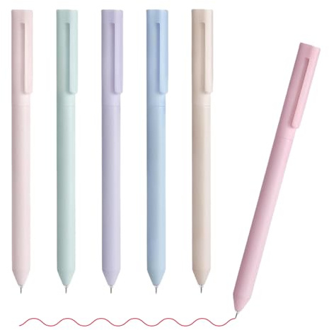 Duroecsain Bolígrafos de gel de colores | 6 unidades de bolígrafos de gel en diferentes colores – instrumentos de escritura para calendario, diarios, agendas, oficinas, escuelas, profesores, hogar