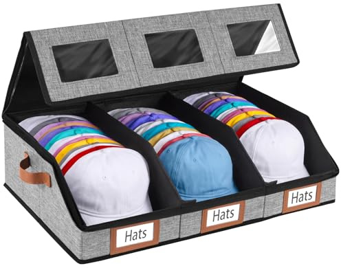 WERNNSAI Hutaufbewahrungsbox für Baseballcaps mit klarem Sichtfenster