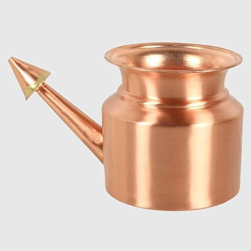 Pure 100% Copper Ayurveda JAL NETI Pot for Sinus, Nose Irrigation and Cleaning (Size 250 ML)