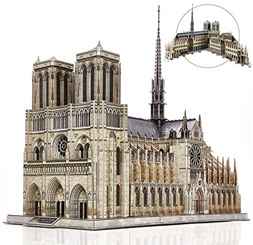 CubicFun 3D Puzzle Frankreich Notre Dame de Paris (Große) Architekturmodellbausätze Gotische Kirche Modellbau Geschenk für Erwachsene, 293 Stück