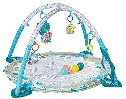 INFANTINO 3-in-1 Jumbo Spielmatte mit Bällebad Sensorisch-stimulierende Spieldecke für Babys und Kleinkinder Activity Gym mit 20 Bällen für ultimativen Spielspaß – Mehrfarbig