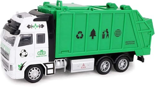Toyland® Camion à bac Vert de 21 cm moulé sous Pression - Caractéristiques Ouverture du loquet supérieur et du Dos - Jouets pour camions à Moteur à Friction pour garçons