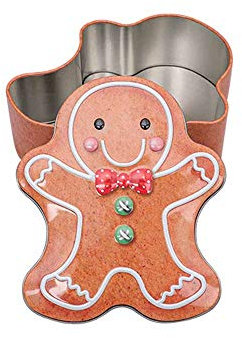 Barattolo di Caramelle di Natale, Morbuy Decorazione di Natale a Motivi Pupazzo di Neve di Santa Elk Pan di Zenzero Diversi Colori Decorazione Artigianato Scatola Rotonda di Latta (Pan di Zenzero)