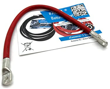 Exoda Batteriekabel 25 mm² 30cm mit M6 Kabelschuhen Rot flexibel hochwertig für Auto KFZ Boot Motorrad hohe Materialqualität 99 Prozent Kupferanteil für sichere Verbindungen