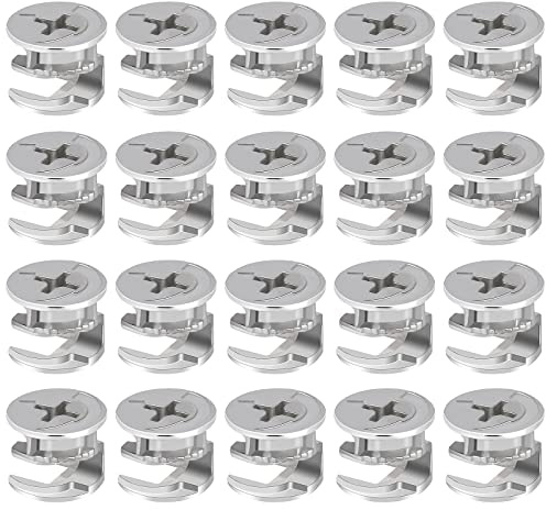 Ruisenda 20 Pieces Furniture Cam Lock Fasteners 15mm x 12mm Furniture Cam Lock Nut Connectors Fittings for Cabinet Drawer Wardrobe Panel Connecting
