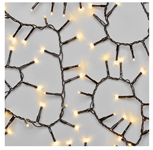 EMOS Guirlande lumineuse LED blanc chaud pour l'intérieur et l'extérieur - 8 m de long - IP44 - Avec 400 LED - Câble de 5 m et bloc d'alimentation - Fonction minuterie de 6 heures - Pour fête, Noël,