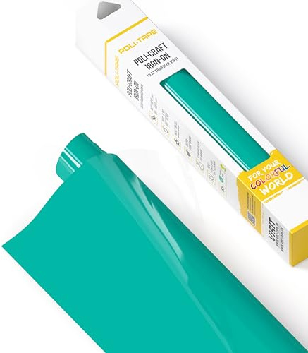 POLI-FLEX® TURBO® - Vinile termo trasferibile per tessuti – foglio di pellicola flessibile stirabile, foglio per per t-shirt per plotter Cricut e Silhouette, verde acqua, 30,5cm x 122 cm