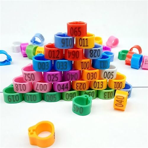 100 Stück Vogelringe Taubenringe Wachtelringe Hühnerringe Kunststoff Identifizierung Ring Geflügel Band Klemmringe zum Markierung für Vogel Papagei Taube Wachtel Küken 8 mm (Hellblau)