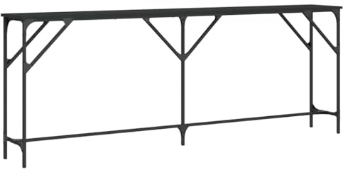 vidaXL Konsolbord svart 200x29x75 cm konstruerat trä