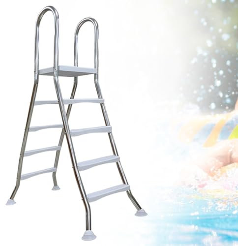 BOTOWI Seleccione A-Frame Heavy Duty 85cm, 110cm, 135cm sobre la Escalera del Suelo, Escalera de Piscina, Escalera de Acero Inoxidable 304, 500 LB escaleras,52in