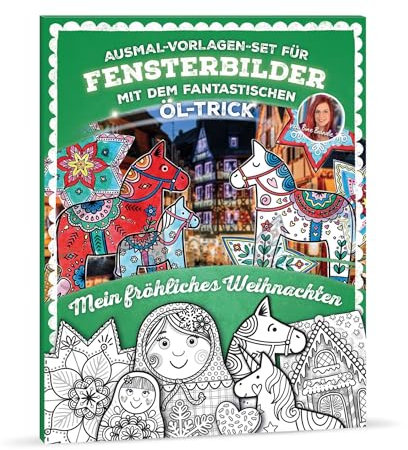 Bine Brändle - Kit de coloriage pour images de fenêtre avec le fantastique tour d'huile – Mon joyeux Noël