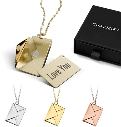 Charmify Personalised Photo Locket Necklace for Women – Custom Engraved Picture Pendant Jewellery Gift for Anniversary, Birthday, Valentines, Wedding, Christmas, Mum, Girlfriend – Made in UK
