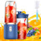 WDKXCN Tragbarer Mixer, 400ML Tragbarer MixerSmoothie Maker mit 6 Klinge, Portable Blender Smoothie Maker mit Tassen, Bürste, Mini Mixer to Go für die Zubereitung von Milchshakes, Säften, Smoothies
