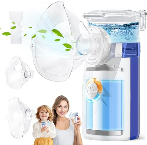 600mAh Nebulisateur Portable, Aerosol Pour Enfants Et Adultes, Inhalateurs Nébuliseurs Pour Les Maladies Respiratoires, Aérosol Avec Batterie Au Lithium Intégrée