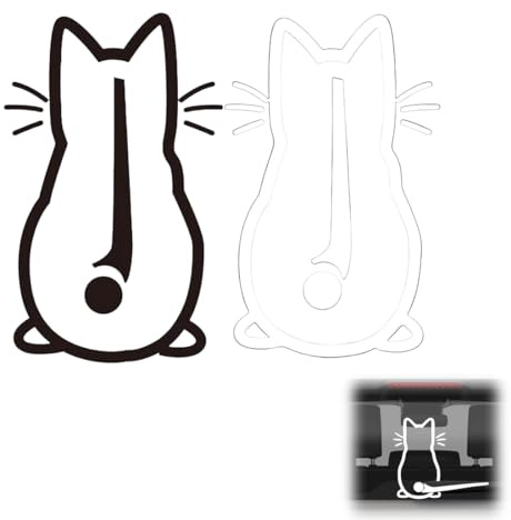 WeddHuis 2 Pezzi Adesivi per Tergicristallo Gatto Divertente Cartoon Coda di Gattino Adesivi per Auto e Carrozzeria