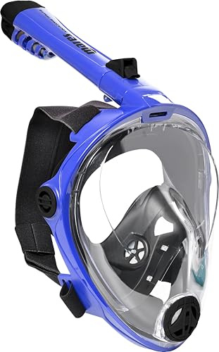 Mares Aquazone Full Face Mask - Maschera Integrale Snorkeling Adulto, Facciale in Silicone, Boccaglio Pieghevole, 3 Taglie