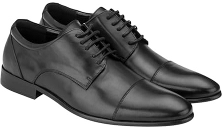 Bottega del Sarto Scarpa Oxford in Pelle Nera con Suola in Cuoio E Costruzione William Mills Walked, 43