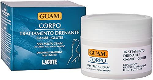 Guam, Entwässernde Behandlung für Beine und Gesäß, Spezialitäts Creme von Guam mit Meeresalgen, Entwässerungscreme gegen Wassereinlagerungen, Made in Italy, 200 ml Packung