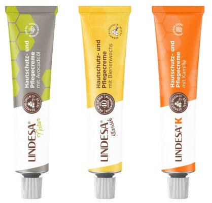 Lindesa Handcreme TESTPAKET: 1 x Klassik, 1 x Natur + 1 x Lindesa K