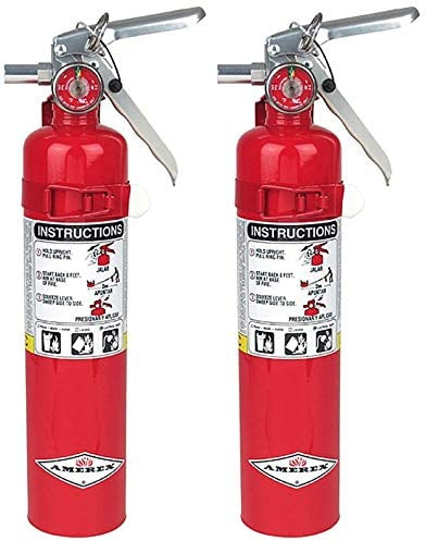 Amerex B417, 2.5 lb. ABC Dry Chemical Class A B C Fire Extinguisher with Wall Bracket, 2 Pack