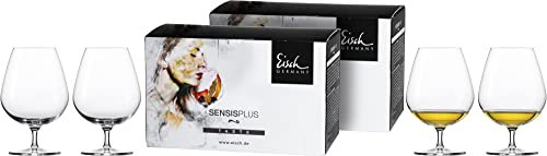 EISCH Superior SensisPlus Cognacglas, 610 ml, Whiskyschwenker mit SENSISPLUS-Belüftungstechnologie, Brilliantes Kristallglas, 4 Stück im Geschenkkarton