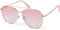 styleBREAKER Occhiali da sole da pilota da donna con applicazione di strass, lenti in policarbonato colorato e montatura in metallo 09020119, colore:Montatura oro/vetro Gradiente rosa