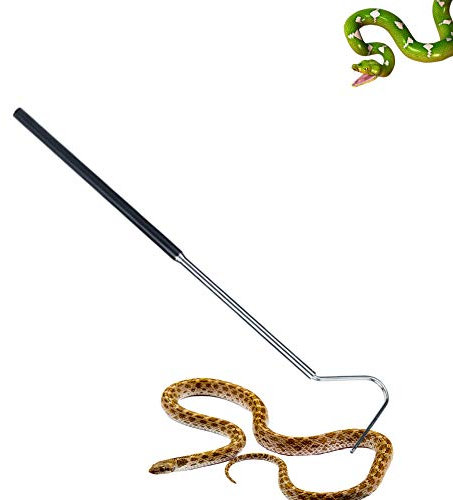 1M Ausziehbarer Teleskop-Schlangenhaken-Reptilienf?nger Mit Ausziehbarem Fanghaken Aus Rostfreiem Stahl(Schwarz)