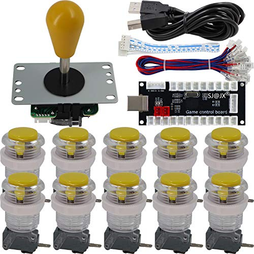 SJ@JX Arcade Game Controller DIY Kit Microswitch Button 4&8 Way Joystick Zero Delay USB Encoder Fighting Stick Handles Console for PC MAME Raspberry Pi Retropie