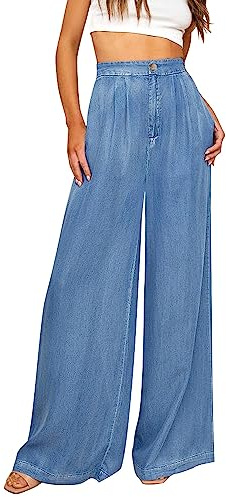 GRAPENT Mom Jeans for Women High Waisted Womens Flare Jeans Womens Wide Leg Bell Bottom Jeans Color Medium Blue Size M Medium Size 8 10