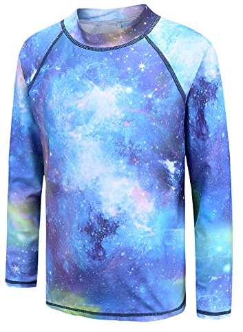 Aisyee t Shirt Anti UV Enfant à Manches Longues Maillot de Bain à séchage Rapide Garcon 15-16 Ans