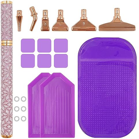 SENHAI 18-teilig Diamond Paintings Zubehör, Bohrstifte, Diamond Paintings Stift, Werkzeuge mit Edelstahl-Stiftspitzen und Kappe für DIY-Malerei, Handwerk