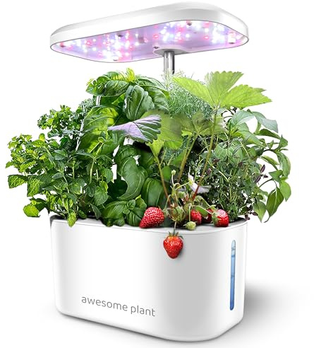 Awesome Plant 6Pro Hydroponics Growing System Kit (6 Pods), Indoor Garden Kit with 3L Watertank, 3 Grow Modes and Quiet Pump, Grow Herbs Lettuce Salad at Home Kit, Adjustable Height Up to 13, White