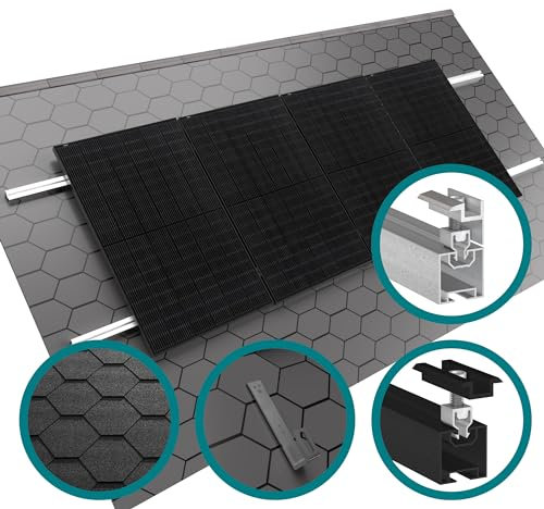 doitBau - 2x Schwarz Basis-Montageset Klickfix Photovoltaik Befestigung auf Bitumen & Schrägdächern I Montageset für Solarmodule I Balkonkraftwerk Halterung I Balkonkraftwerk Dachmontage Set