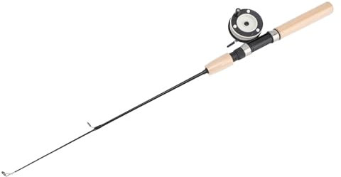 Dilwe EIS-Angelruten-Rollen-Kombination, 65 cm EIS-Angelrute mit Metall-Rollen-Set, Tragbarer Eva-Griff mit Bequemem Griff für Forelle, Zander, Barsch