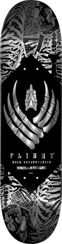 Powell Peralta Skeleton Flight Skateboard Deck, Silver Foil, 8.25 x 31.95
