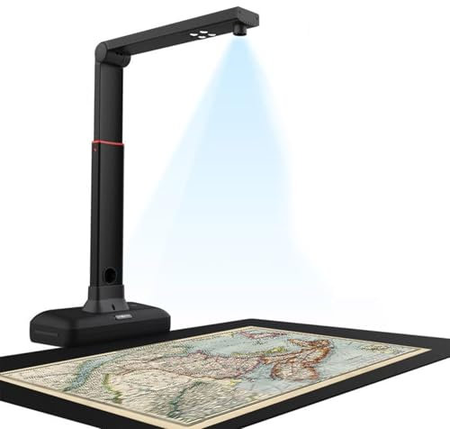 Bärbar skanner, A2/A3 dokumentskanner, 23 MP skanningskamera, OCR-igenkänningskapacitet, kompatibel med MacOS Windows, för onlineutbildning och videokonferenser