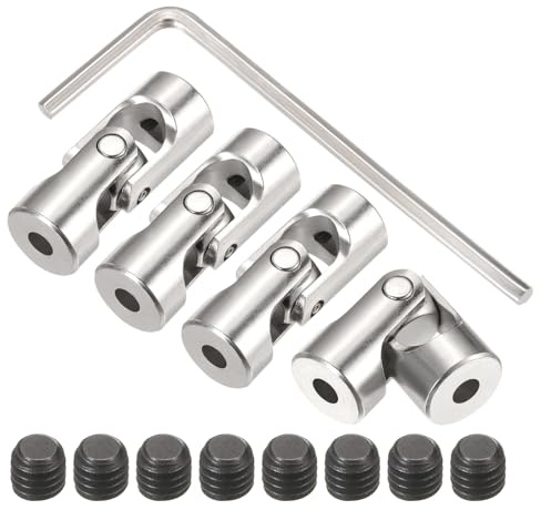 QUARKZMAN 4Pz 3mm a 3mm ID Giunto Universale Albero Accoppiamento, L23XD9 Metallo Giunti Rotabili a 45° con Viti Set Chiavi per Auto Modello Nave Motore Connessione Albero