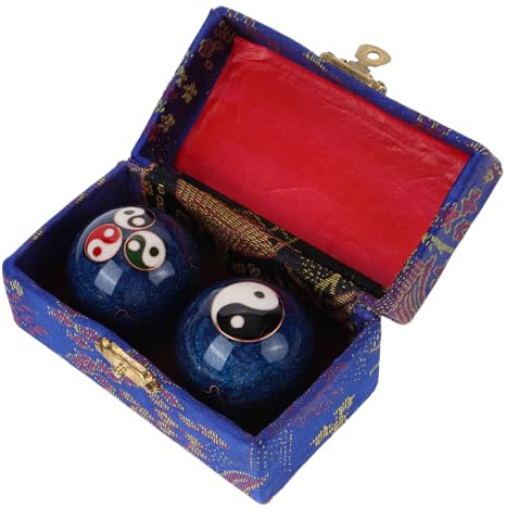 TOBBOMEY 2piezas Balones De Ejercicio Para Manos Balones De Feng Shui Para Interiores Para Personas Mayores Para Aliviar El Estrés y Ejercicios De Mano Casa o Oficina