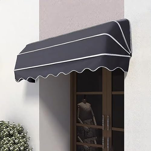 Toldo retráctil de grado comercial para exteriores, protección UV y lluvia, parasol curvado francés para restaurantes, cubierta impermeable para patio, sombra ajustable en color gris transparente
